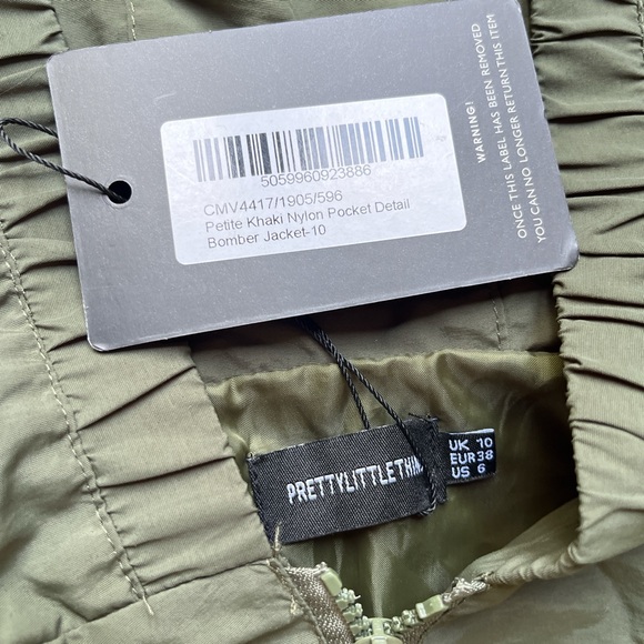 NWT PrettyLittleThing Khaki Bomber Jacket - Picture 2 of 6